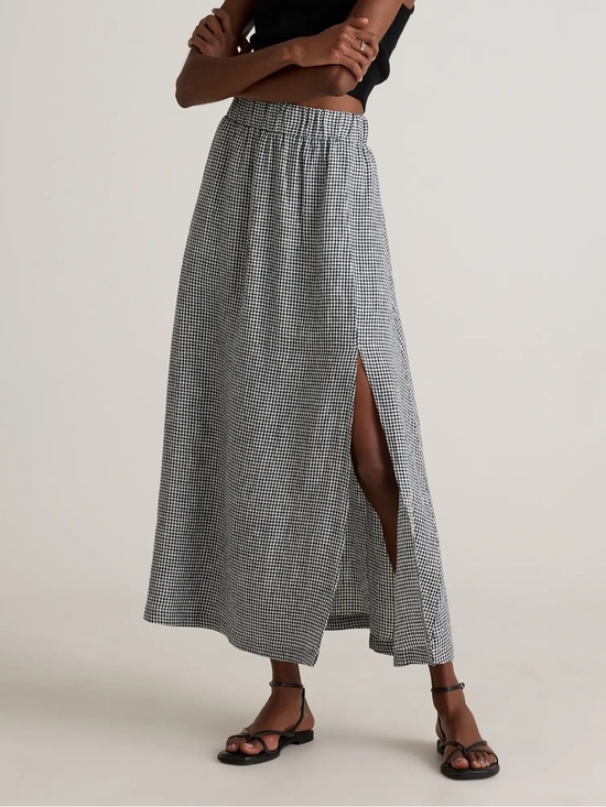 Quince Dresses & Skirts - Quince 100% European Linen Maxi Skirt Gingham